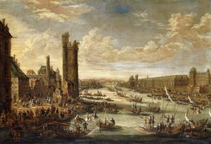 En udsigt over Paris med udsigt til Louvre og Tour de Nesle, 1671-77 af Peeter or Pieter Bout