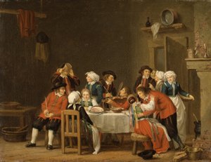 Hyggelig scene i en bondehytte af Pehr Hilleström
