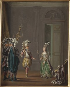 Gustave III de Sweden et Ulrika Eleonora von Fersen - Kong Gustav III af Sverige og Ulrika Eleonora von Fersen, af Hillestroem, Pehr (1732-1816). Olie på lærred. Mål: 50x40 cm. Nationalmuseet i Stockholm af Pehr Hilleström
