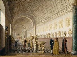 Det indre galleri i det kongelige museum på det kongelige slot, Stockholm, 1796