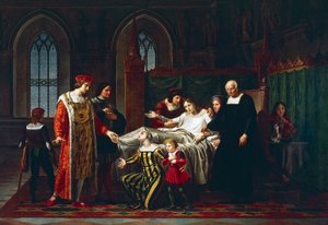 Charles VIII møde med døende Gian Galeazzo Sforza i Pavia af Pelagio Palagi