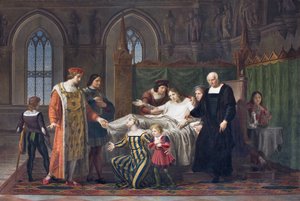 Charles VIII besøger Gian Galeazzo Sforza i Pavia Slot, 1822 (oi på lærred)