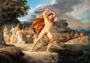 Hercules besejrer Thanatos (olie på lærred)
