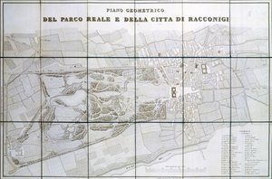Plan over Park Royal og byen Racconigi af Pelagio Palagi