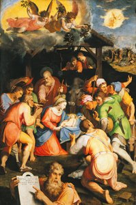 Tilbedelse af hyrderne, af Pellegrino Tibaldi (1541-1583)