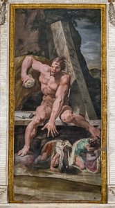 Ledsager af Ulysses, der flygter fra Polyphemus, detaljer fra Polyphemus Room