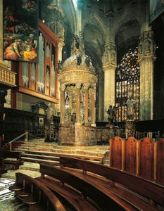 Italien, Milanos katedral, præstegård med tabernakel, af Pellegrino Tibaldi kendt som Pellegrini