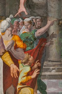 Meddelelsen om baptistens komme, Poggi-kapellet af Pellegrino Tibaldi