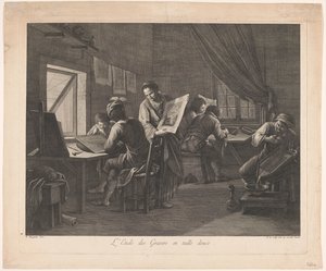 Arbejdssted for en trykkeri L