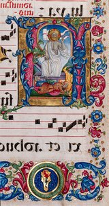 Piccolomini Bibliotek: korbog, torsk. 101,7, ff. 14r med "Kristi opstandelse", af Pellegrino di Mariano.