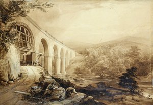 Quakers Yard Viaduct, ca. 1840 (pen og vask på papir)