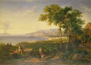 Salerno-bugten, ca. 1820-30 (olie på lærred)