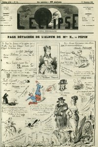 Fritstående side af Mademoiselle X. Forside i "" L