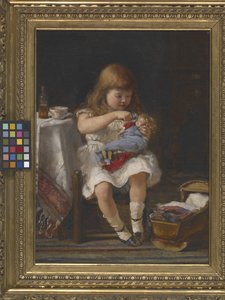 An Anxious Mother (olie på lærred) af Percival de Luce
