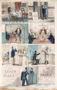The Seven Ages of Drink, pub.c. 1872 (håndfarvet gravering)