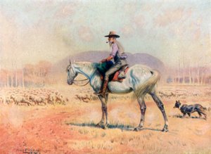En fåredriver (farve litho)