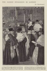 200-årsdagen for den spanske og portugisiske synagoge, den ældste synagoge i London (litho)