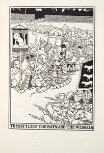 The Battle of the Rats and the Weasels, fra Fontaine Fables, pub. 1905 af Percy J. Billingshurst