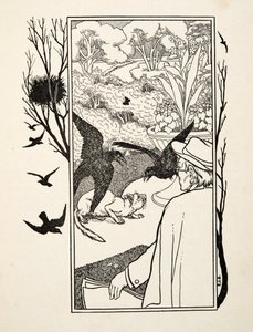 The Cat and Crows, fra A Hundred Anecdotes of Animals, pub. 1924 (gravering) af Percy J. Billingshurst