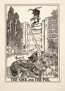 The Cock and the Fox, fra A Hundred Fables of Aesop, pub.1903