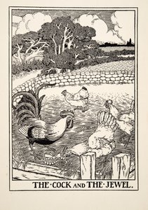 Hanen og juvelen, fra Æsops hundrede fabler, udg.1903