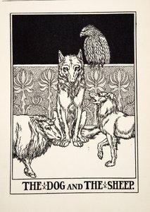 The Dog and the Sheep, fra Aesops hundrede fabler, pub.1903