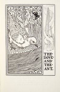 The Dove and the Ant, fra Fontaine Fables, pub. 1905 af Percy J. Billingshurst