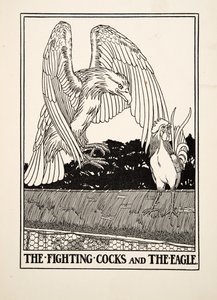 The Fighting Cocks and the Eagle, fra A Hundred Fables of Aesop, udg. 1903