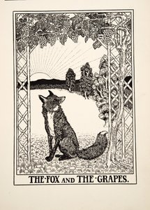 The Fox and the Grapes, fra A Hundred Fables of Aesop, pub.1903