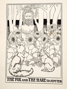 The Fox and the Hare til Jupiter, fra A Hundred Fables of Aesop, pub.1903
