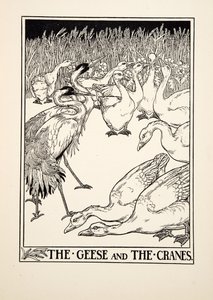 The Geese and the Cranes, fra A Hundred Fables of Aesop, pub.1903 af Percy J. Billingshurst