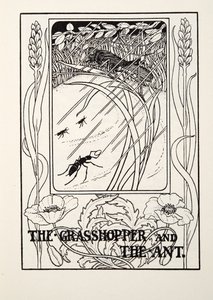 Græshoppen og myren, fra Fontaine Fables, pub. 1905