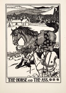 The Horse and the Ass, fra A Hundred Fables of Aesop, pub.1903 af Percy J. Billingshurst