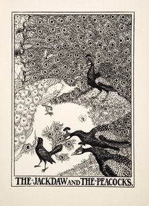 The Jackdaw and the Peacocks, fra A Hundred Fables of Aesop, pub.1903