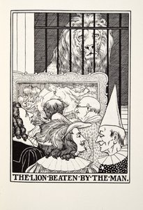 Løven slået af manden, fra Fontaine Fables, pub. 1905
