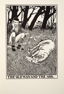 The Old Man and the Ass, fra Fontaine Fables, pub. 1905 af Percy J. Billingshurst