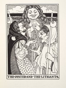 The Oyster and the Litigants, fra Fontaine Fables, pub. 1905 (gravering) af Percy J. Billingshurst