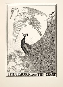 The Peacock and the Crane, fra A Hundred Fables of Aesop, pub.1903