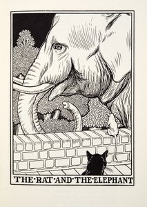The Rat and the Elephant, fra Fontaine Fables, pub. 1905
