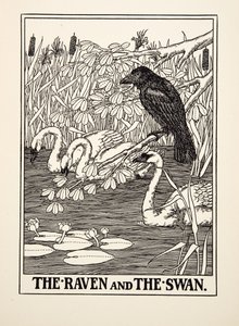 The Raven and the Swan, fra A Hundred Fables of Aesop, pub.1903