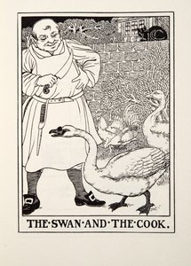 Svanen og kokken, fra Fontaine Fables, pub. 1905 af Percy J. Billingshurst