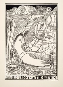 The Tunny and the Dolphin, fra A Hundred Fables of Aesop, pub.1903