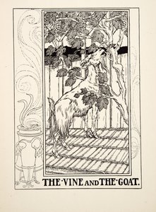 The Vine and the Goat, fra A Hundred Fables of Aesop, pub.1903 af Percy J. Billingshurst