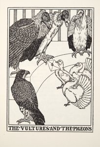 The Vultures and the Pigeons, fra Fontaine Fables, pub. 1905 af Percy J. Billingshurst