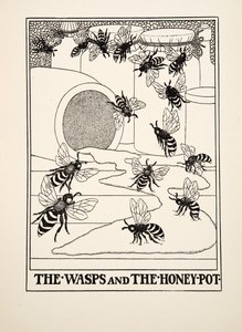 The Wasps and the Honeypot, fra A Hundred Fables of Aesop, udg. 1903 af Percy J. Billingshurst