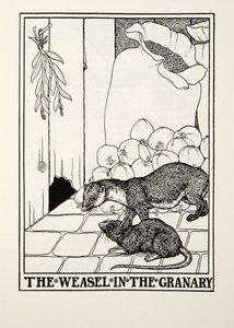 Væselet i kornkammeret, fra Fontaine Fables, pub. 1905