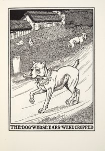 Hunden hvis ører blev beskåret, fra Fontaine Fables, pub. 1905 af Percy J. Billingshurst