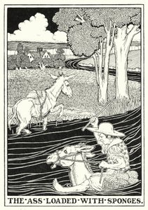 Fables of La Fontaine: Æselen fyldt med svampe (litho)