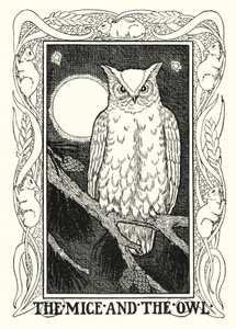 Fabler fra La Fontaine: Musene og uglen (litho)