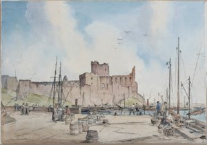 Peel Castle, Isle of Man (blyant og akvarel på papir)